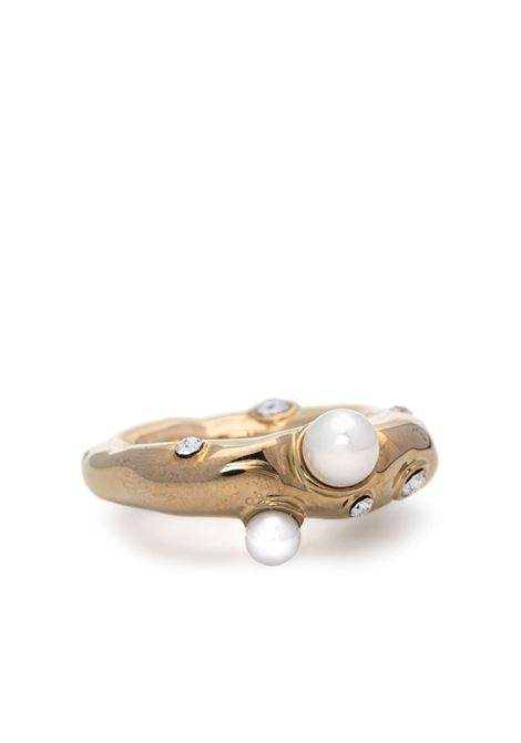 Gold pearl-embellished ring - women